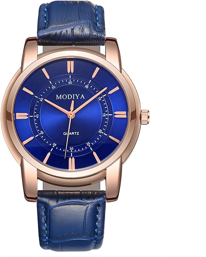 Men's Wrist Watches, Analog Quartz Business Style Men's Watch with Leather Strap