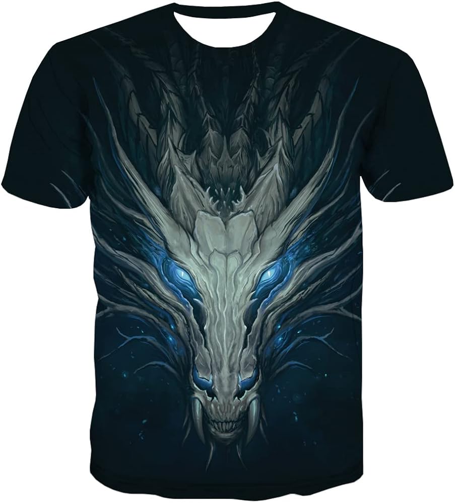 KYKU Cute Dragon Tshirt Men Fantasy Apparel Animal Graphic T Shirts