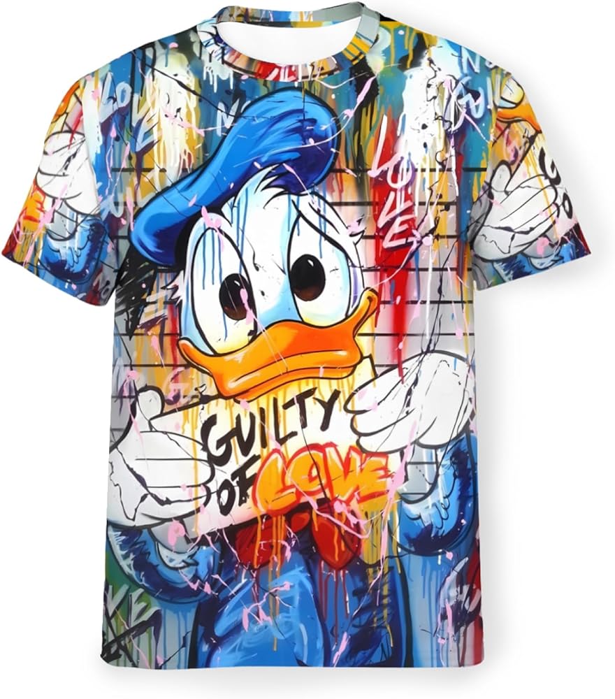 Men's Print Short Sleeve T-Shirts, Soft and Fit Mens Tees Men's Oversized Graphic Tees Summer Polyester Tee Top