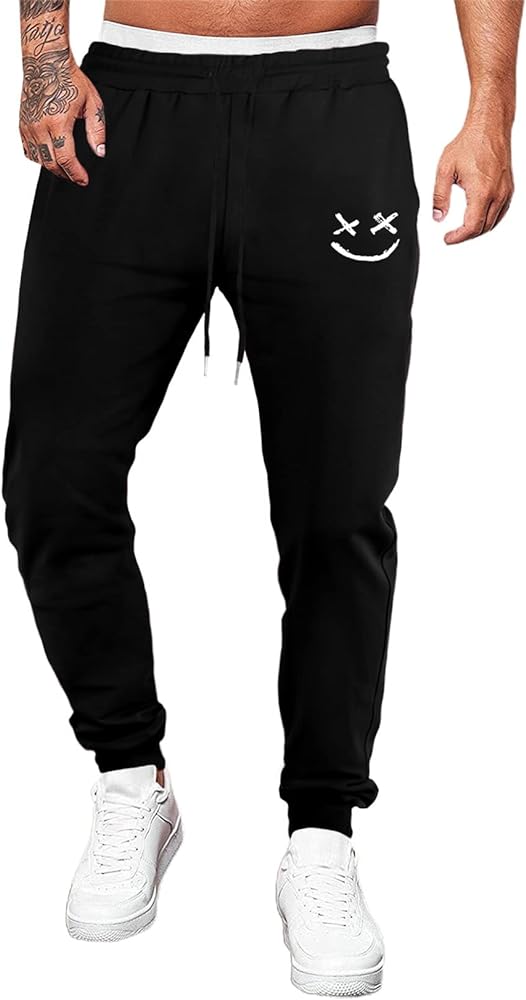 JMIERR Mens Sweatpants Tapered Gym Running Workout Pants Athletic Drawstring Joggers with Pockets